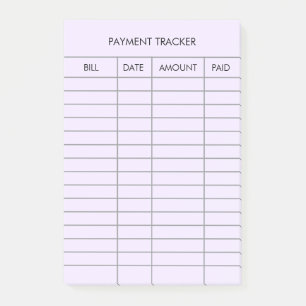 Personalized Purple Payment Tracker  Post-it Notes