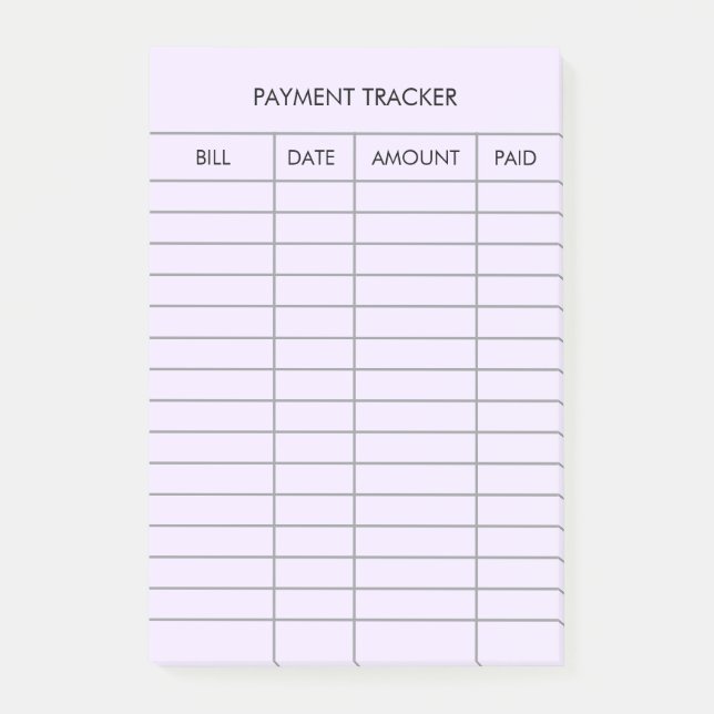 Personalized Purple Payment Tracker  Post-it Notes (Front)