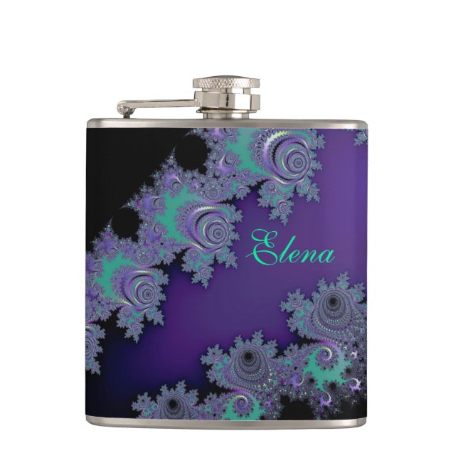 Personalized Purple People Pleaser Fractal Flask (Front)