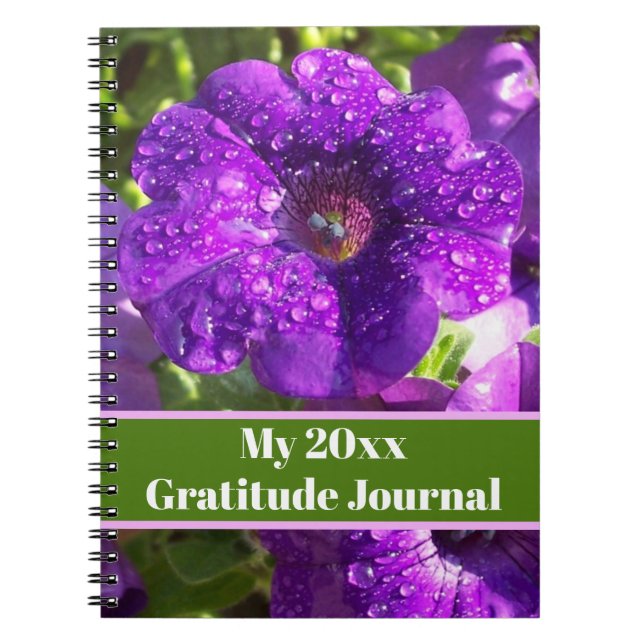 Personalized Purple Petunias Journal Notebook (Front)