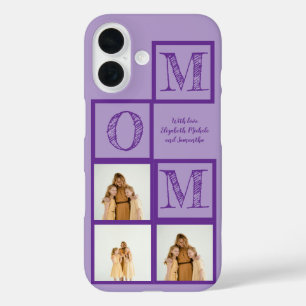 Personalized Purple Phone Case–Custom Text & Photo iPhone 16 Case