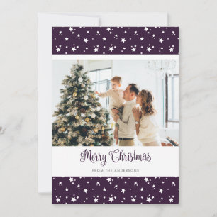 Personalized Purple Photo Merry Christmas Cards