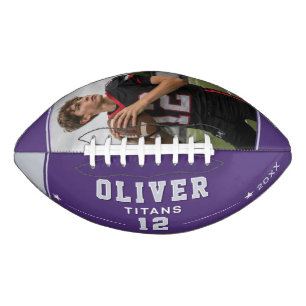 Personalized Purple Photo Name Number Team Gift Football