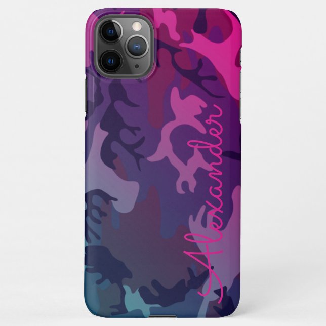 Personalized Purple Pink CAMO Camoflauge BUDGET iPhone Case (Back)