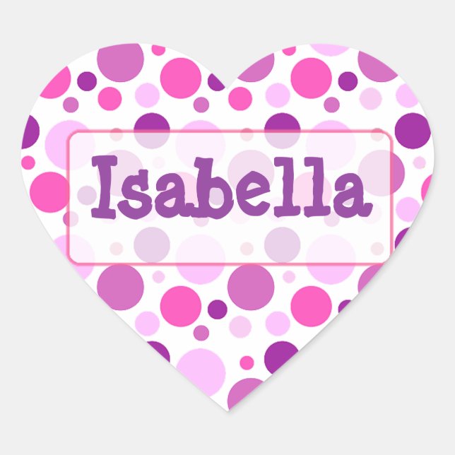 Personalized  Purple Pink Polka Dot Quilt  Sticker (Front)