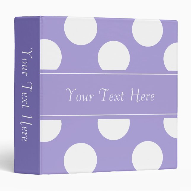 Personalized Purple Polka Dot Binder (Front/Spine)