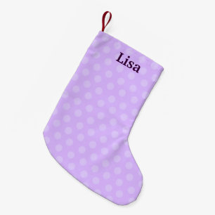 Personalized Purple Polka Dot Christmas Stocking