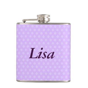 Personalized Purple Polka Dot Flask