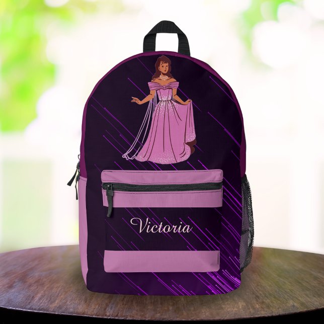 Personalized Purple Princess Girls Back-to-School  Printed Backpack (Creator Uploaded)