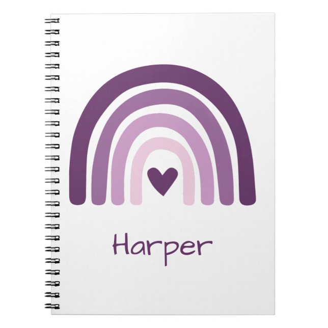 Personalized Purple Rainbow Monogram Notebook (Front)