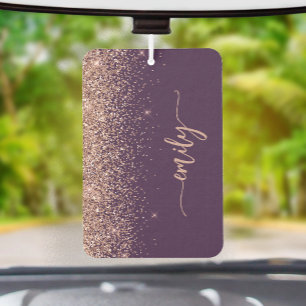 Personalized Purple Rose Gold Glitter Air Freshener