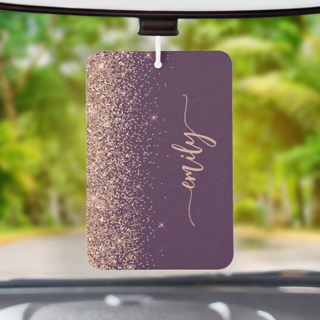Personalized Purple Rose Gold Glitter Air Freshener (Creator Uploaded)