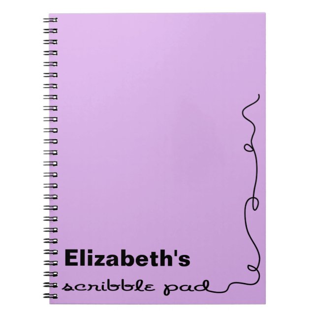 Personalized Purple Scribble Pad Notebook (Front)