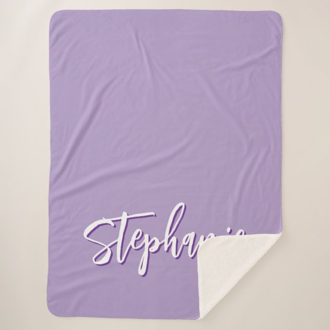 Personalized Purple Sherpa Blanket (Front)