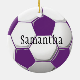Personalized Purple Soccer Ornament