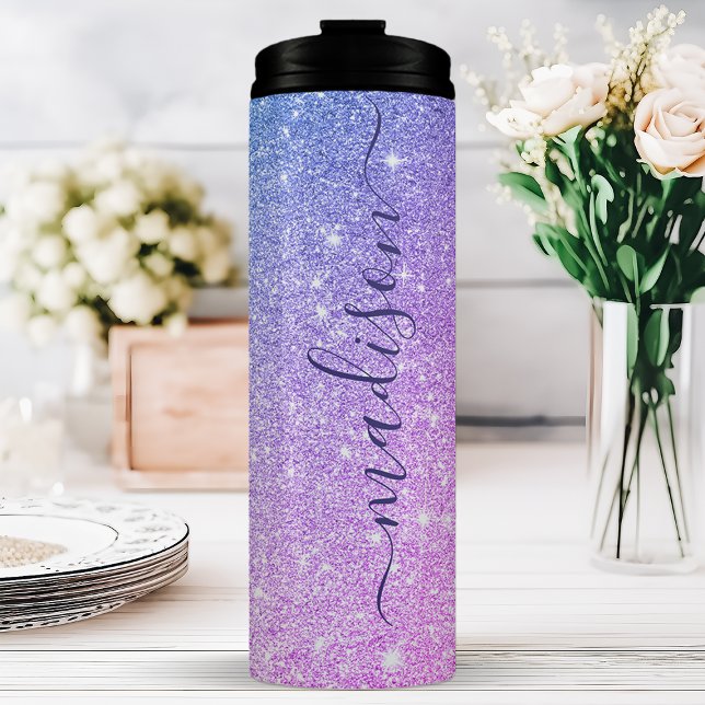Personalized Purple Sparkle Thermal Tumbler (Creator Uploaded)