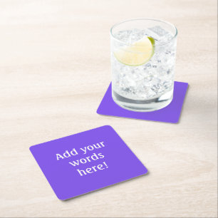 Personalized Purple Square Paper Coaster