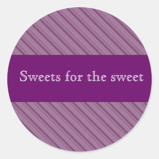 Personalized purple stripe stickers for lolly tins
