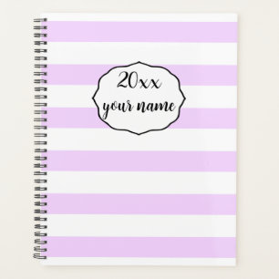 Personalized Purple Stripes Planner Notebook