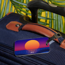 Personalized Purple Sunset Luggage Tag | Custom