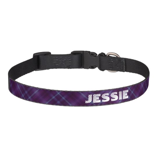 Personalized Purple Tartan Plaid Pattern Pet Collar