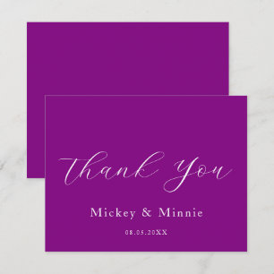 Personalized Purple Thank You Greeting Card