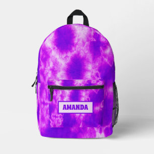 Personalized Purple Tie Dye  Printed Backpack