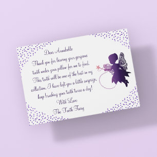 Personalized Purple Tooth Fairy Thank You Card