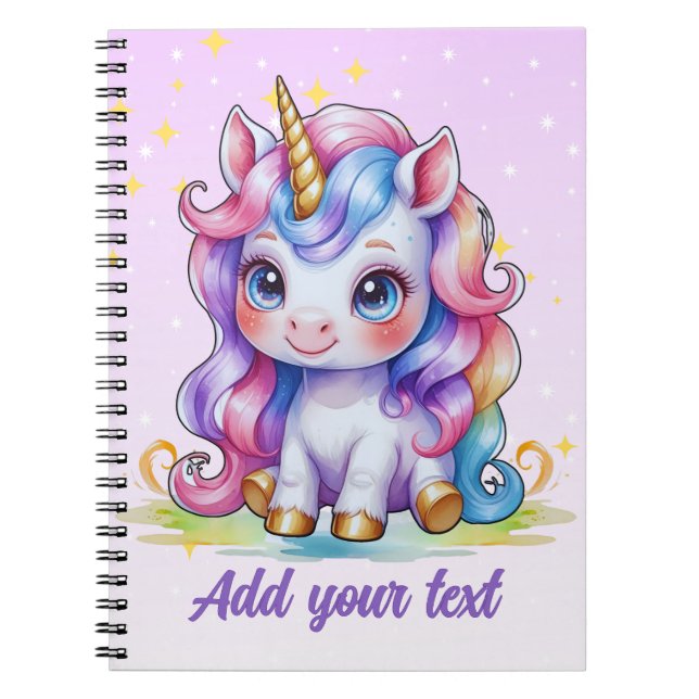 Personalized Purple Unicorn Notebook (Front)