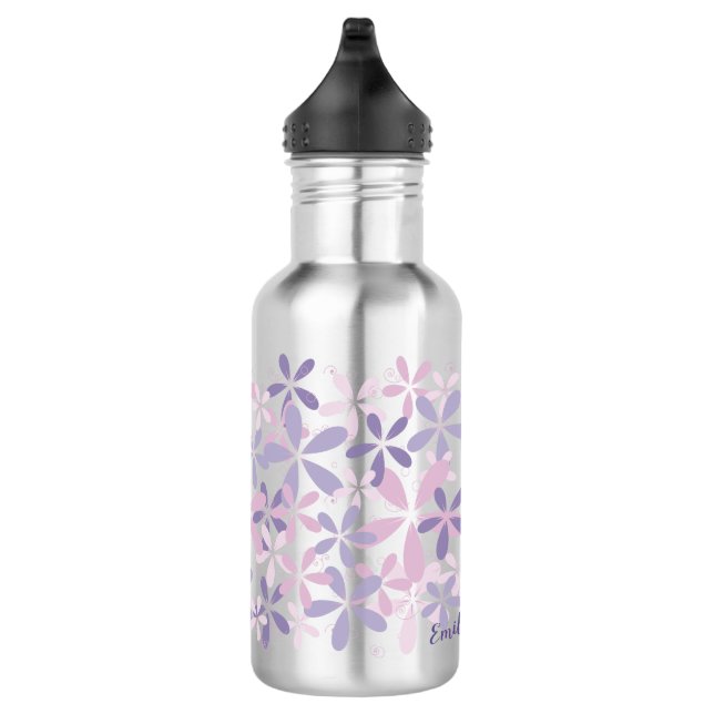 Personalized Purple Violet Daisy 532 Ml Water Bottle (Right)
