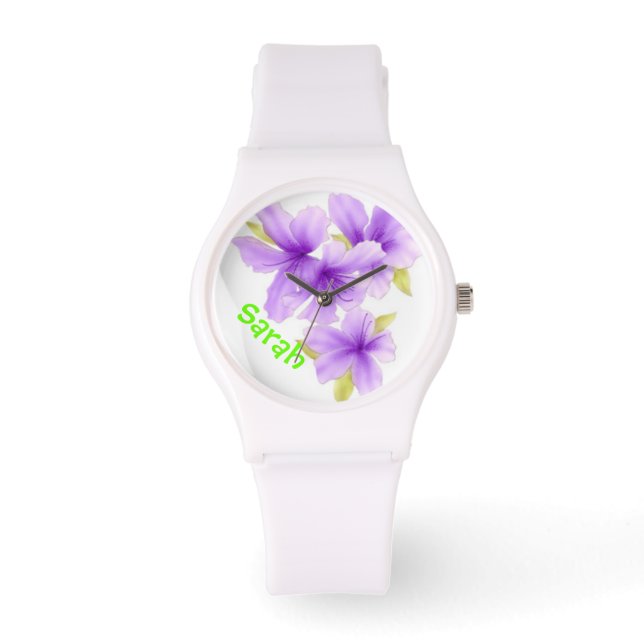Personalized Purple Violets  Floral Watch (Front)