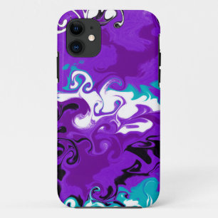Personalized Purple Waves Fluid Art  iPhone 11 Case