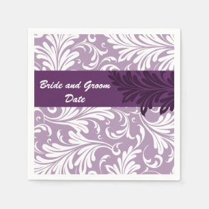Personalized Purple Wedding Napkins