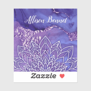 Personalized Purple White Watercolor Mandala