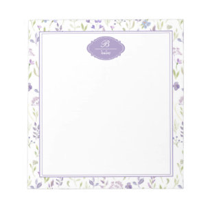 Personalized Purple Wildflower Floral Notepad