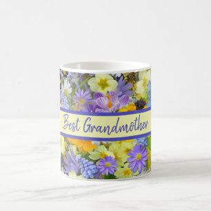 Personalized Purple Yellow Country Garden Flowers Coffee Mug