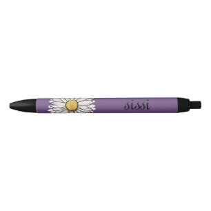 Personalized Purple & Yellow Daisy Pen 
