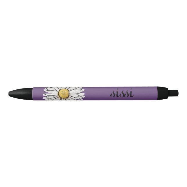 Personalized Purple & Yellow Daisy Pen  (Front)
