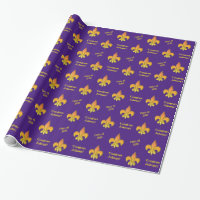 Personalized Purple Yellow Fleur de Lis