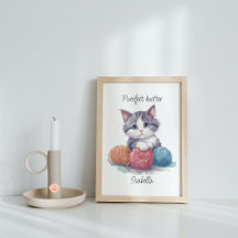 Personalized Purrfect Knitter Cat for Yarn Lovers