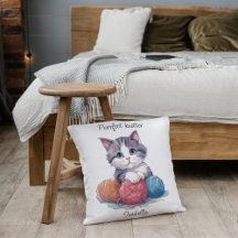 Personalized Purrfect Knitter Cat for Yarn Lovers
