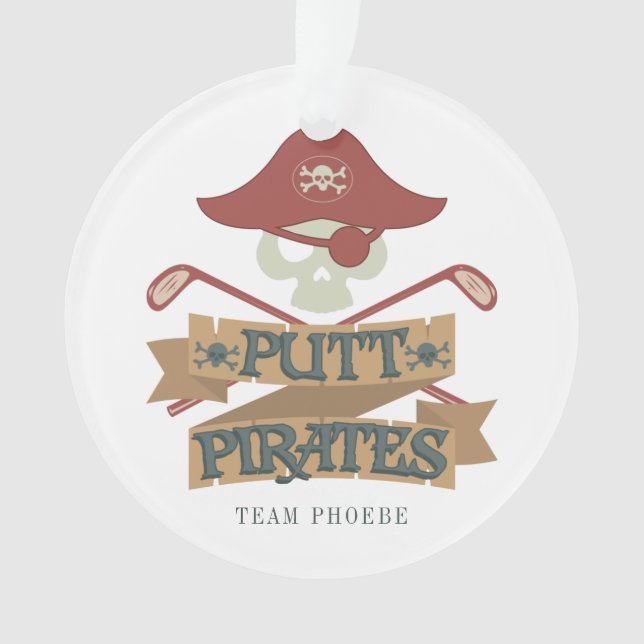 Personalized Putt Pirates Golfing Outdoor Sports Ornament (Front)