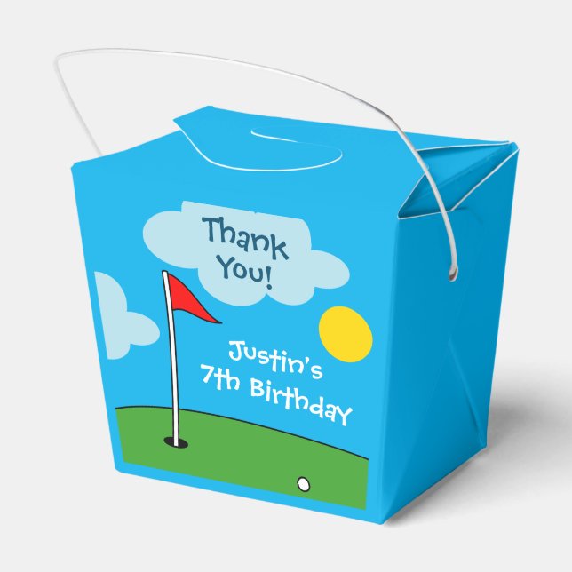 Personalized putt putt mini golf Birthday party Favor Box (Back Side)