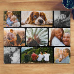 Personalized Puzzle 9 Photo Collage in Black Frame<br><div class="desc">Personalized 9 photo jigsaw puzzle in rounded black frame. Great for family reunions,  get togethers and birthdays.</div>