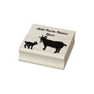 Personalized Pygmy Goat with Kid Farm Stamp