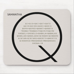 Personalized Q Words With No U American English Mouse Pad
