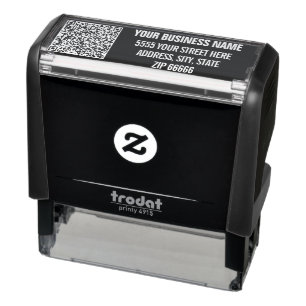 Personalized QR Code Address Colour Stamp Example