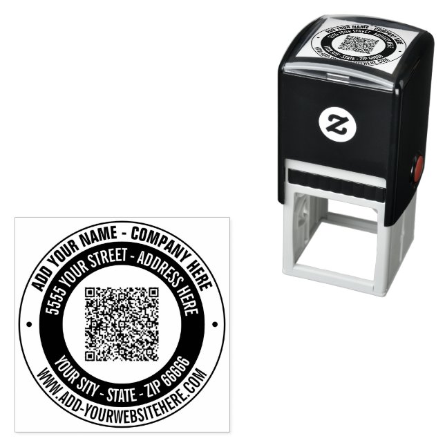 Personalized QR Code Address Self-inking Stamp (In Situ)