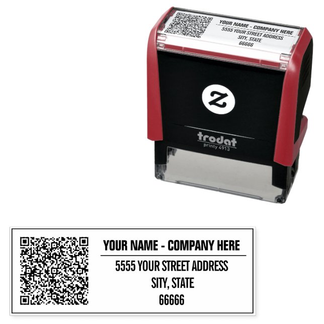 Personalized QR Code Address Self-inking Stamp (In Situ)