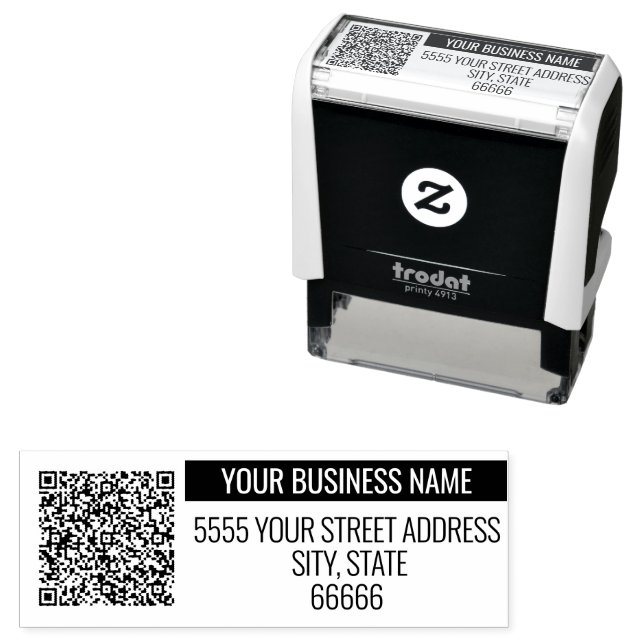 Personalized QR Code and Address Self-inking Stamp (In Situ)